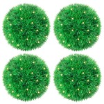 vidaXL Bile artificiale din lemn de cimiș cu lumini LED 4 buc Verde vidaXL Bile artificiale din lemn de cimiș cu lumini LED 4 buc Verde