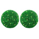 vidaXL Mingi artificiale din lemn de cimiș cu lumini LED 2 buc Verde vidaXL Mingi artificiale din lemn de cimiș cu lumini LED 2 buc Verde