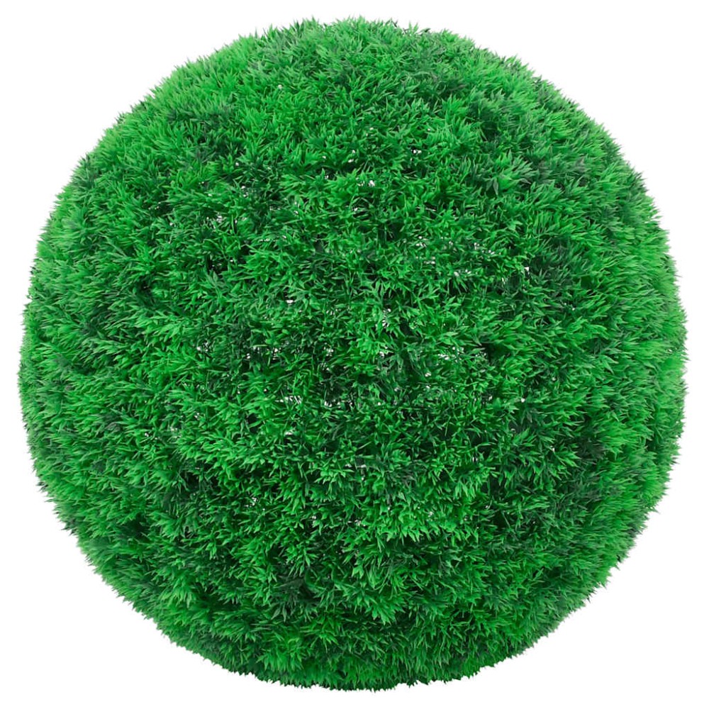 vidaXL Mingi artificiale din lemn de cimiș cu lumini LED 2 buc Verde