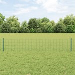 vidaXL Stâlpi de gard argintii 44 pcs Verde 100 x 0.4 m Oțel