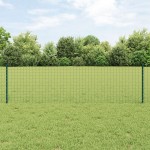 vidaXL Stâlpi de gard argintii 22 pcs Verde Înălțime de 150cm. Oțel
