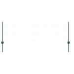vidaXL Stâlpi de gard argintii 22 pcs Verde Înălțime de 150cm. Oțel
