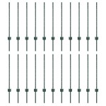 vidaXL Stâlpi de gard argintii 22 pcs Verde Standard Metal