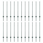 vidaXL Stâlpi de gard argintii 22 pcs Verde 50 x 1 m Metal