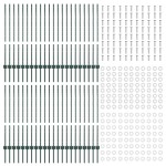vidaXL Stâlpi de gard argintii 44 pcs Verde 100 x 1 m