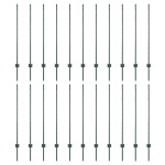 vidaXL Stâlpi de gard argintii 22 pcs Verde mare Metal