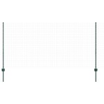 vidaXL Stâlpi de gard argintii 22 pcs Verde mare Metal