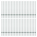 vidaXL Stâlpi de gard argintii 44 pcs Verde Oțel vopsit electrostatic