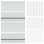 vidaXL Stâlpi de gard argintii 44 pcs Verde Oțel vopsit electrostatic