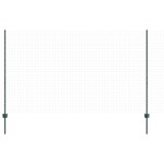 vidaXL Stâlpi de gard argintii 22 pcs Verde 50 m x 1.4 m. Oțel