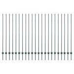 vidaXL Stâlpi de gard argintii 22 pcs Verde 50 x 1,5 m Metal vidaXL Stâlpi de gard argintii 22 pcs Verde 50 x 1,5 m Metal