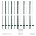 vidaXL Stâlpi de gard argintii 22 pcs Verde 50 x 1,5 m Metal vidaXL Stâlpi de gard argintii 22 pcs Verde 50 x 1,5 m Metal