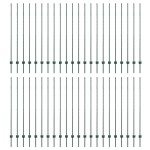 vidaXL Stâlpi de gard argintii 44 pcs Verde 100 x 1.5 m Metal