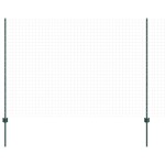 vidaXL Stâlpi de gard argintii 44 pcs Verde 100 x 1.5 m Metal