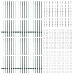 vidaXL Stâlpi de gard argintii 44 pcs Verde 100 x 1.5 m Metal