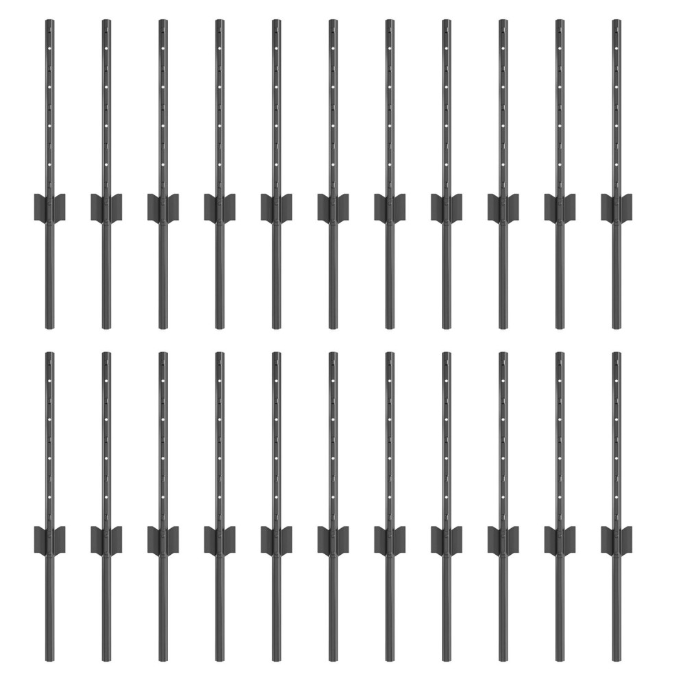 vidaXL Stâlpi de Gard 22 pcs Gri 50 x 0.4 m Metal