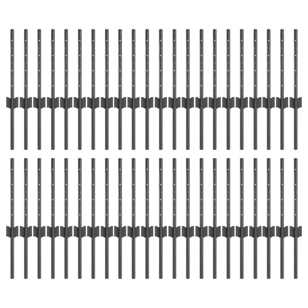 vidaXL Stâlpi de gard argintii 44 pcs Gri 100 x 0.4 m