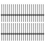 vidaXL Stâlpi de gard argintii 44 pcs Gri 100 x 0.4 m