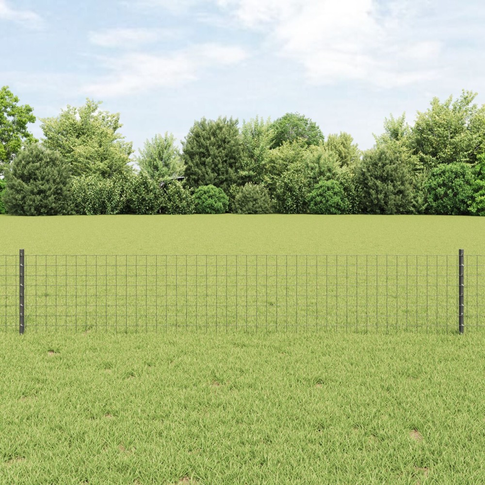 vidaXL Stâlpi de gard argintii 44 pcs Gri 100 x 0.4 m