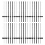 vidaXL Stâlpi de gard argintii 44 pcs Gri 100 x 0.8 m Oțel