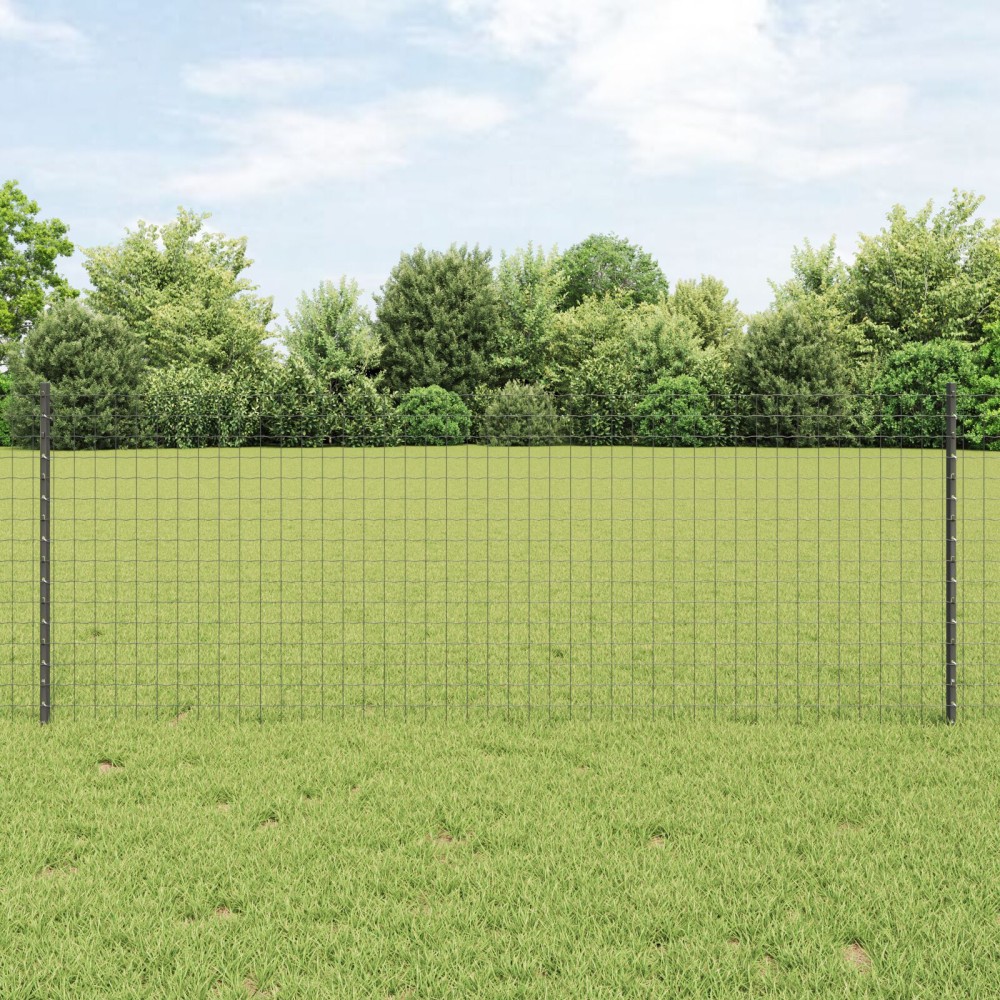 vidaXL Stâlpi de gard argintii 44 pcs Gri 100 x 0.8 m Oțel