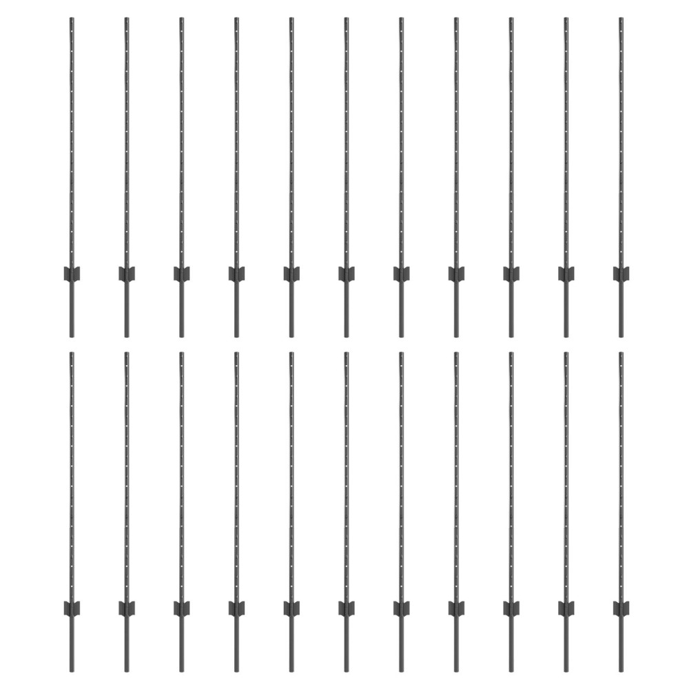 vidaXL Stâlpi de gard argintii 44 pcs Gri Înălțime de 150cm. Metal