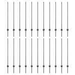vidaXL Stâlpi de gard argintii 44 pcs Gri Înălțime de 150cm. Metal