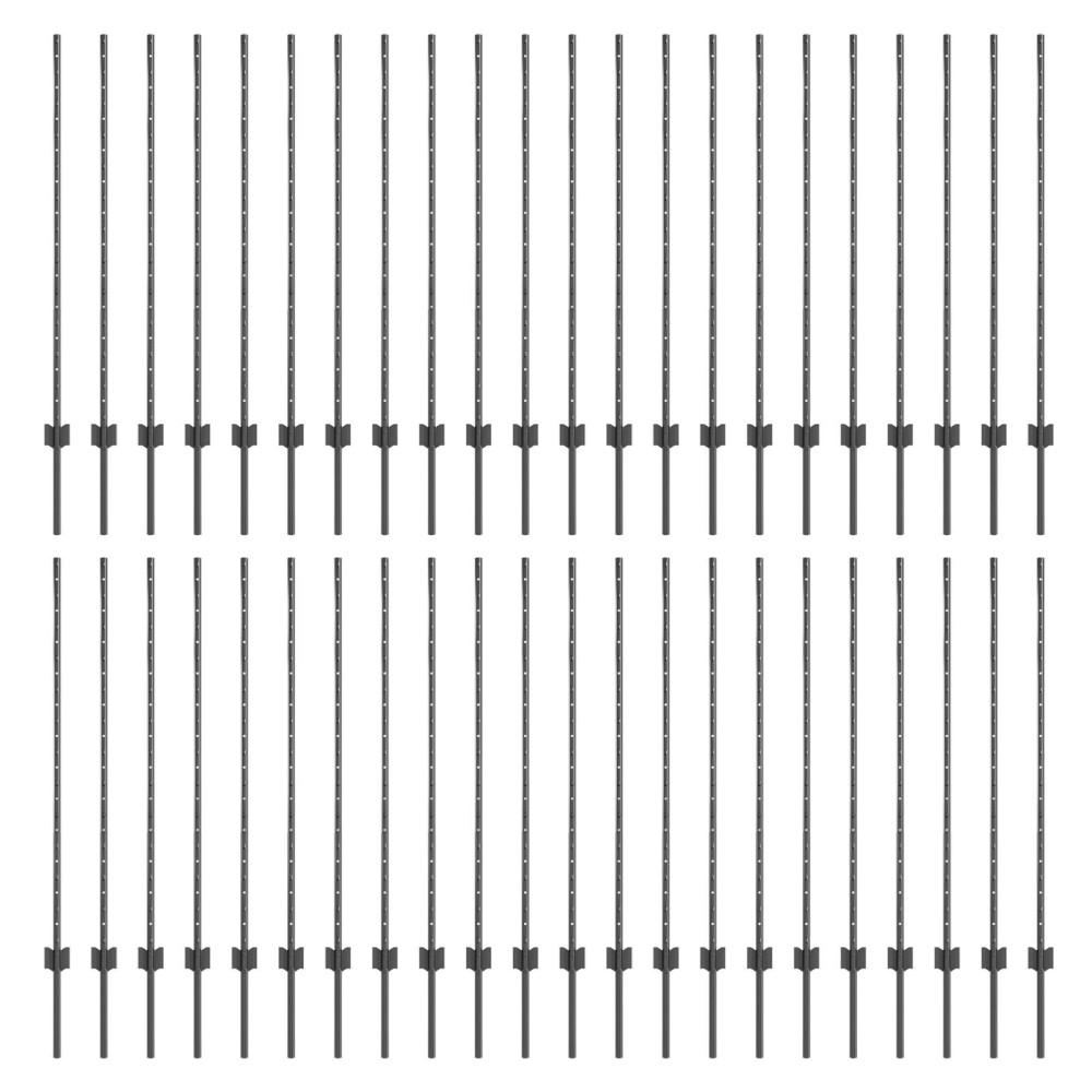 vidaXL Stâlpi de Gard 44 pcs Gri 100 x 1.2 m Oțel vopsit electrostatic