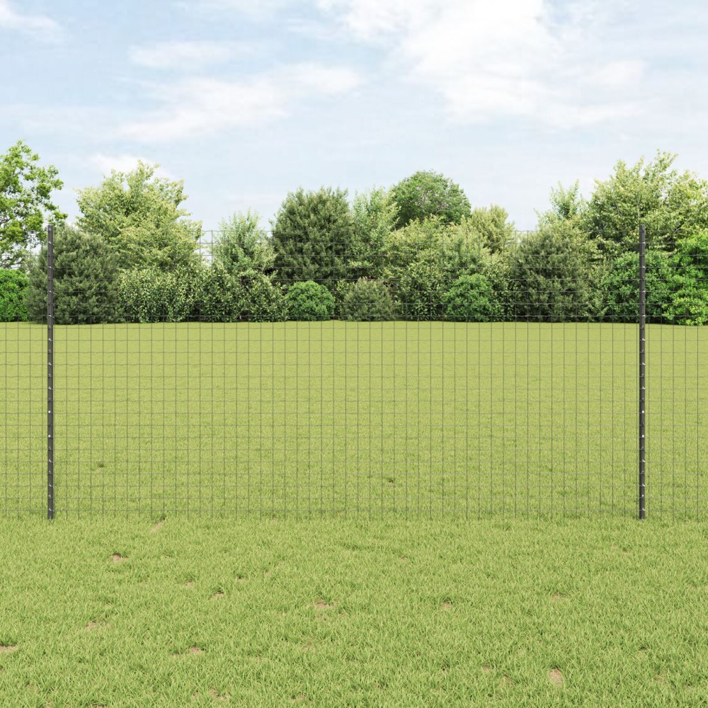 vidaXL Stâlpi de Gard 44 pcs Gri 100 x 1.2 m Oțel vopsit electrostatic