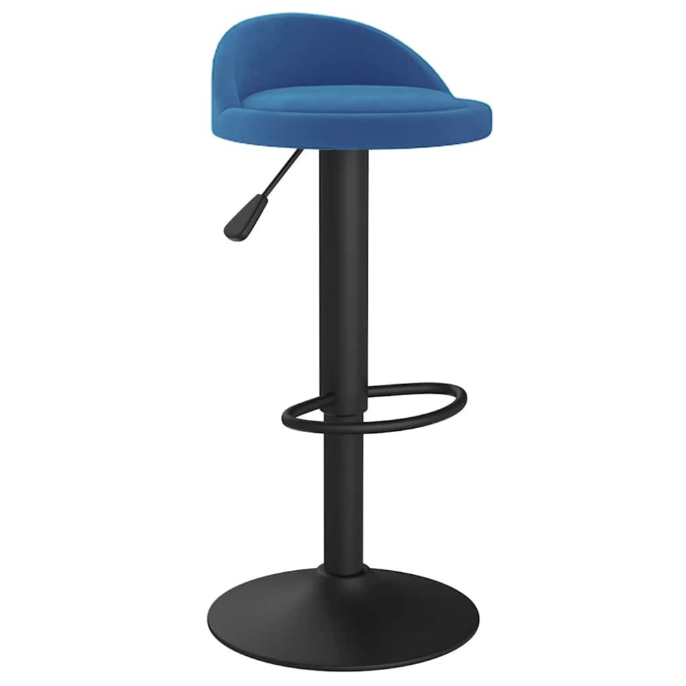vidaXL Scaun de bar, albastru, catifea