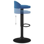 vidaXL Scaun de bar, albastru, catifea vidaXL Scaun de bar, albastru, catifea