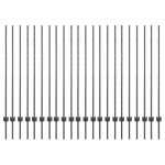 vidaXL Stâlpi de gard argintii 44 pcs Gri 140 cm Metal