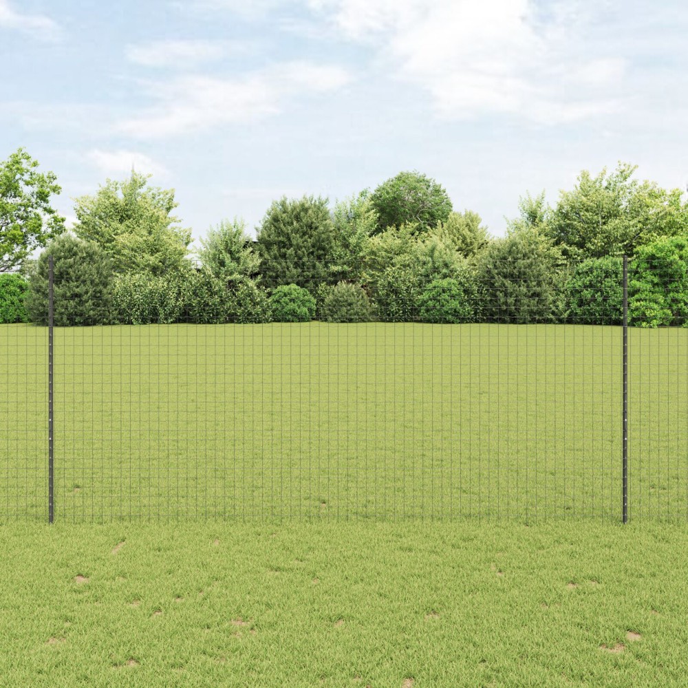 vidaXL Stâlpi de gard argintii 44 pcs Gri 140 cm Metal