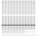 vidaXL Stâlpi de gard argintii 44 pcs Gri 140 cm Metal