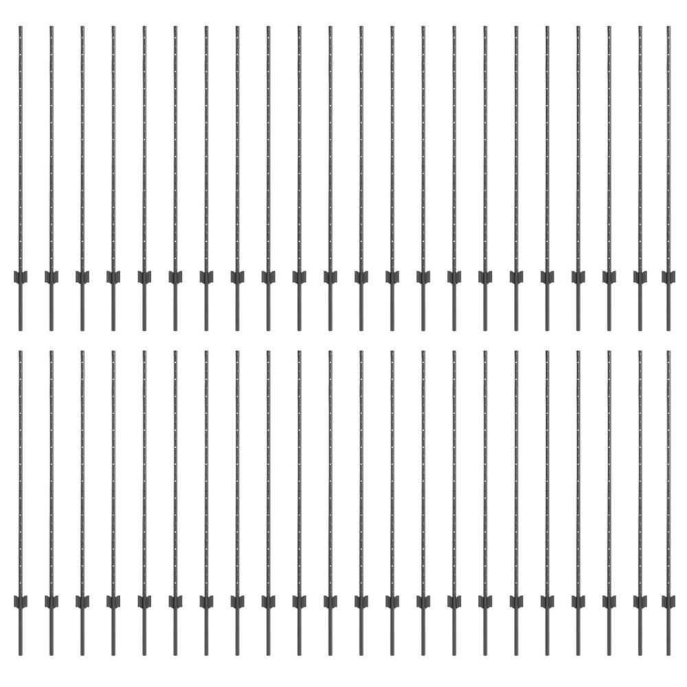 vidaXL Stâlpi de Gard 44 pcs Gri 100 x 1.4 m se potrivește bine.