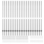 vidaXL Stâlpi de gard argintii 44 pcs Gri mare Oțel vidaXL Stâlpi de gard argintii 44 pcs Gri mare Oțel