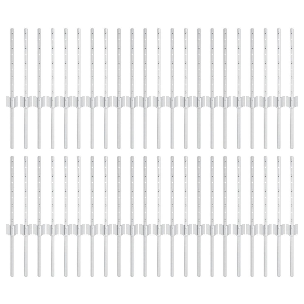 vidaXL Stâlpi de Gard 44 pcs Argintiu 100 x 0.4 m Oțel galvanizat