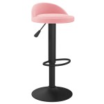 vidaXL Scaun de bar, roz, catifea vidaXL Scaun de bar, roz, catifea