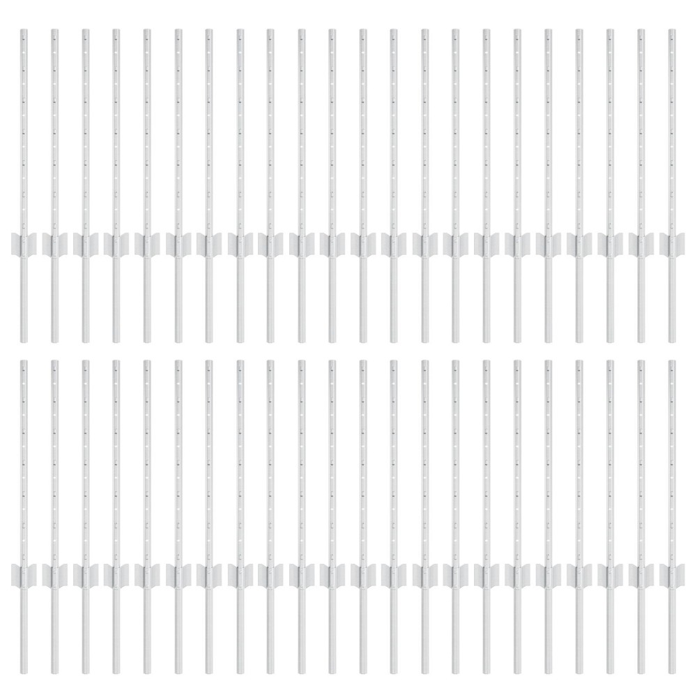 vidaXL Stâlpi de Gard 44 pcs Argintiu 100 x 0.6 metri. Oțel galvanizat