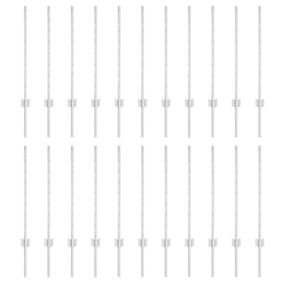 vidaXL Stâlpi de gard din oțel 22 pcs Argintiu Standard