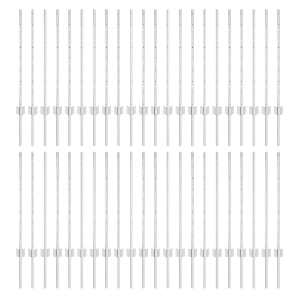 vidaXL Stâlpi verzi pentru gard 44 pcs Argintiu Oțel galvanizat