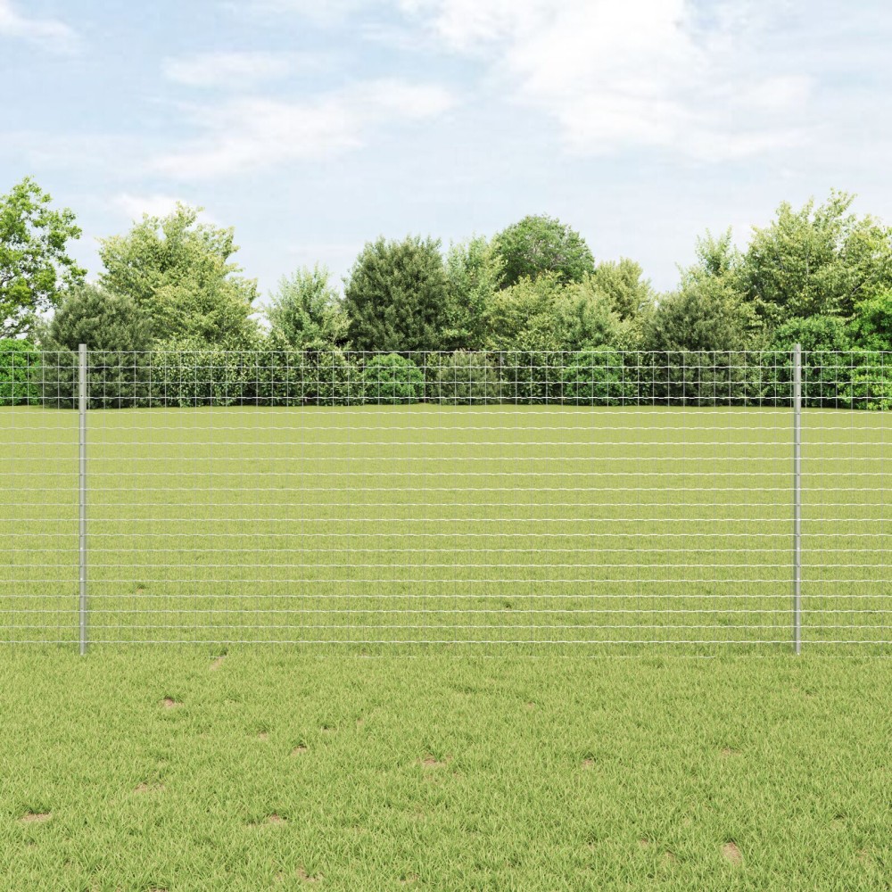 vidaXL Stâlpi de Gard 44 pcs Argintiu 100 x 1 m Oțel galvanizat