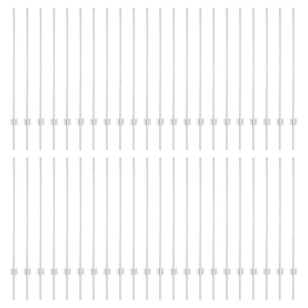 vidaXL Stâlpi de gard argintii 44 pcs Argintiu 100 x 1.2 cm.