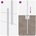 vidaXL Stâlpi de gard argintii 44 pcs Argintiu 100 x 1.2 cm.