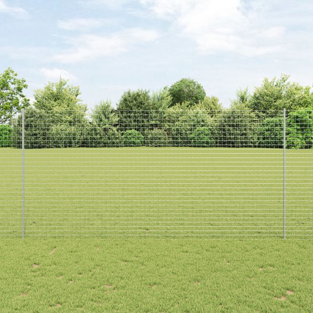 vidaXL Stâlpi de gard argintii 44 pcs Argintiu 100cm x 1.5m.