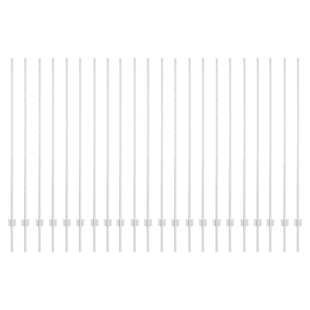 vidaXL Stâlpi de gard argintii 44 pcs Argintiu Oțel Galvanizat