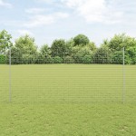 vidaXL Stâlpi de gard argintii 44 pcs Argintiu Oțel Galvanizat