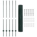 vidaXL Gard cu Stâlp Verde 1,4 x 10 m Oțel și PVC