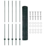 vidaXL Gard Euro cu 5 posturi U Verde 1.6x10 m Oțel