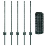 vidaXL Gard Euro cu 5 Stâlpi U Verde 0.8x10 m Oțel vidaXL Gard Euro cu 5 Stâlpi U Verde 0.8x10 m Oțel